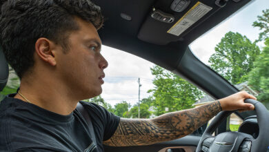 Dillon Gabriel driving minivan
