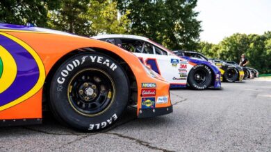 Close-up of Goodyear tires HSR NASCAR Classic VIR 2024