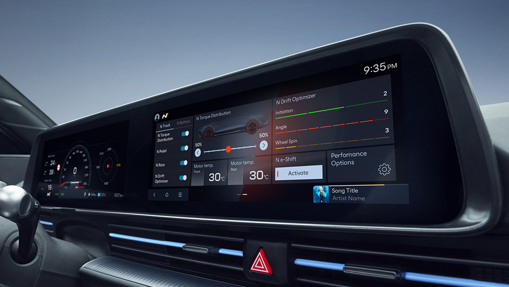 IONIQ 6 N Interior display showcasing various features