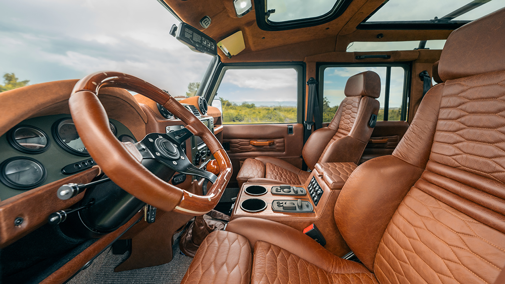 Interior of Project Wilder California Land Rover Station Wagon