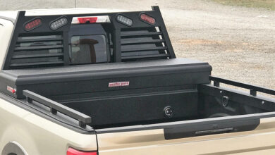 LIGHTED ACIW headache rack and cargo bars mounted on truck