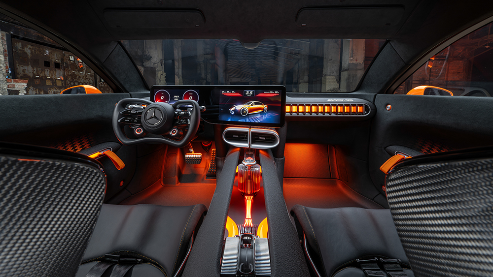 Mercedes-Benz Concept AMG GT XX interior shot of dash from back seat
