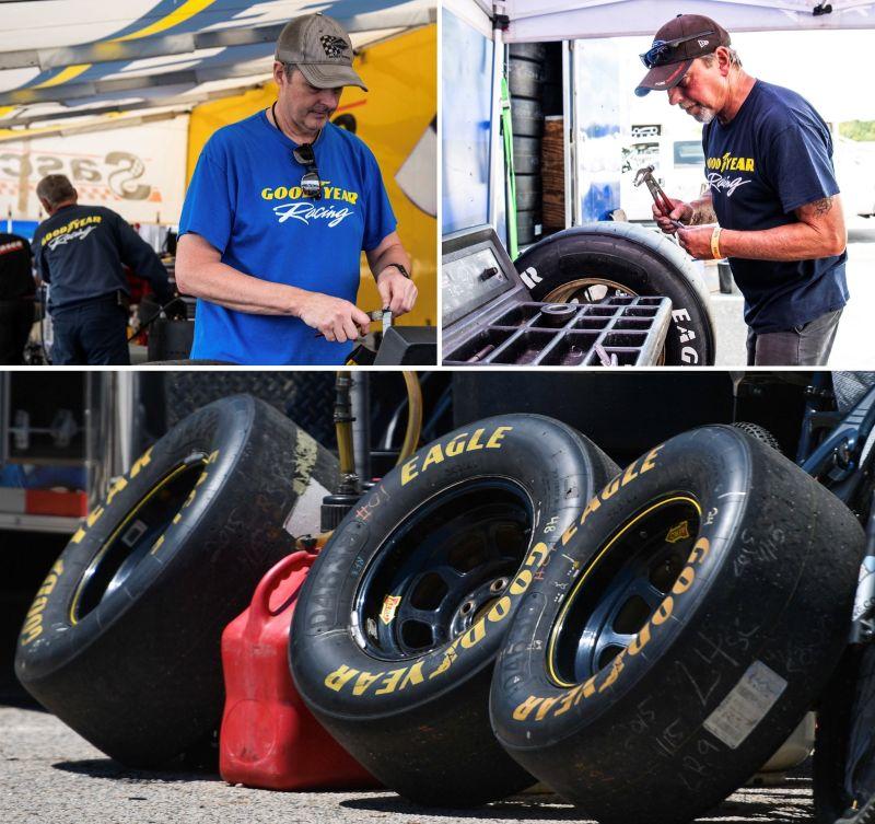 NASCAR Classic Goodyear of people working with Goodyear tires