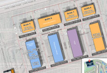 Illustrated map of buildings at P1 Commerce Park