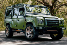 Project Wilder California Land Rover Station Wagon parked on road surrounded by trees