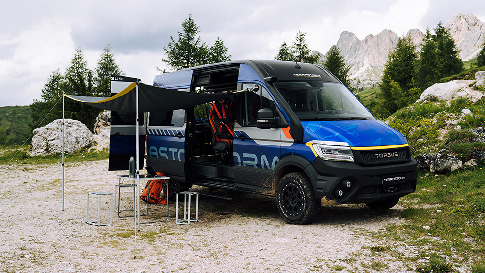 TERRASTORM CAMPER - RV parked and set up for camping