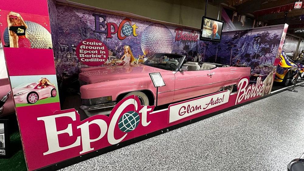 Volo Museum Pink 1970 Cadillac Deville in giant Barbie box