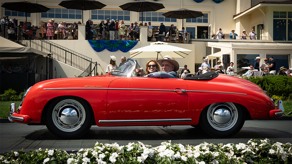 The 1955 Porsche 356 1600 Super Reutter Speedster won Third in Class in the Postwar Preservation Early class.
