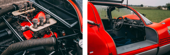 1966 Porsche 906 Carrera 6 parked on engine and interior