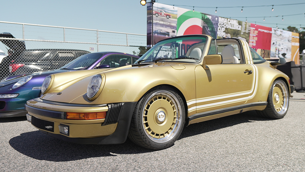 1986 Porsche Targa known as bb-001 Streets of Gold on display during Monterey Car Week