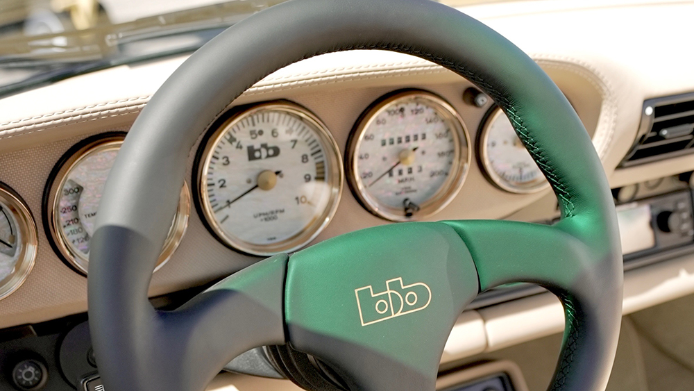 1986 Porsche Targa known as bb-001 Streets of Gold steering wheel and dash