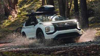 2025 Mitsubishi Outlander Trail Edition driving through muddy road
