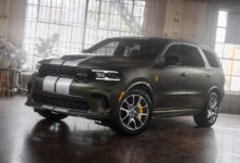 2026 Dodge Durango SRT Hellcat Jailbreak parked in garage backlit by large windows