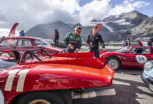 Bernina Gran Turismo race car and drivers getting ready for race