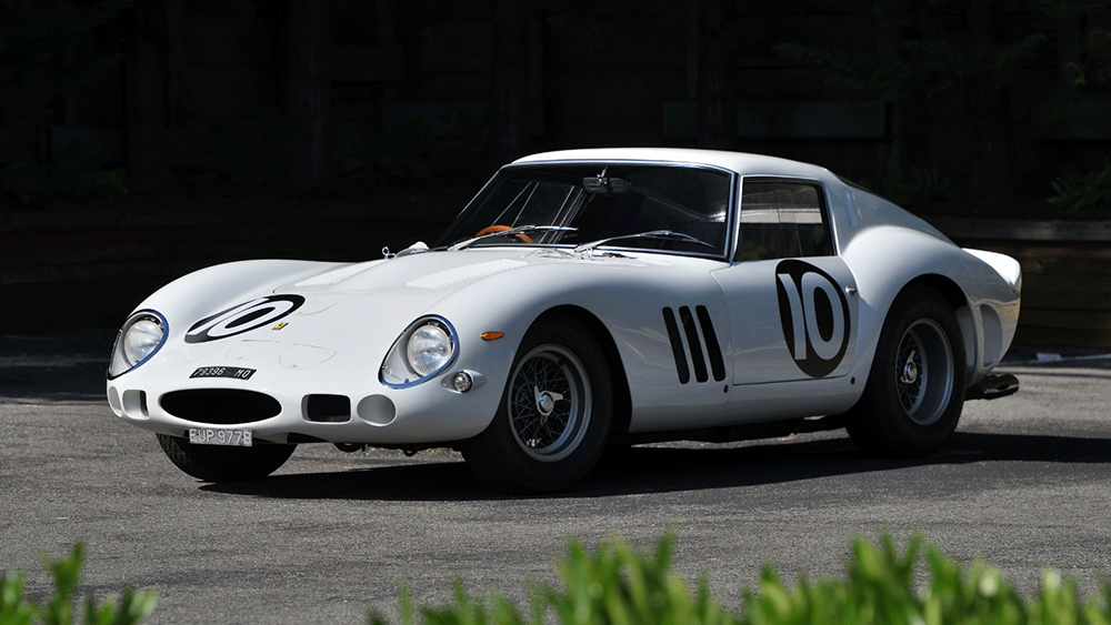 Bianco Speciale white Ferrari 250 GTO parked in driveway