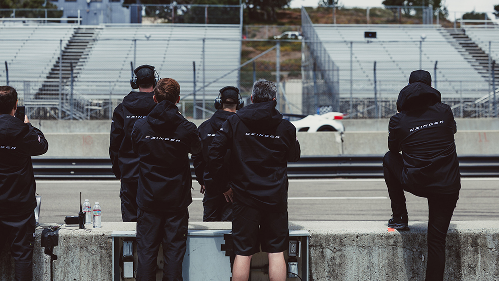 Czinger team watching 21C on racetrack in GoldRush documentary