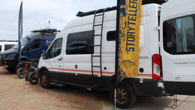 Exhibitor vans at Overland Expor Mountain West 2022