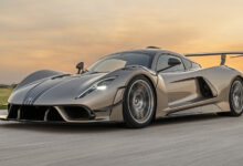 Hennessey Venom F5 Revolution LF driving on road