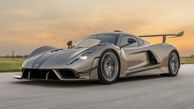 Hennessey Venom F5 Revolution LF driving on road