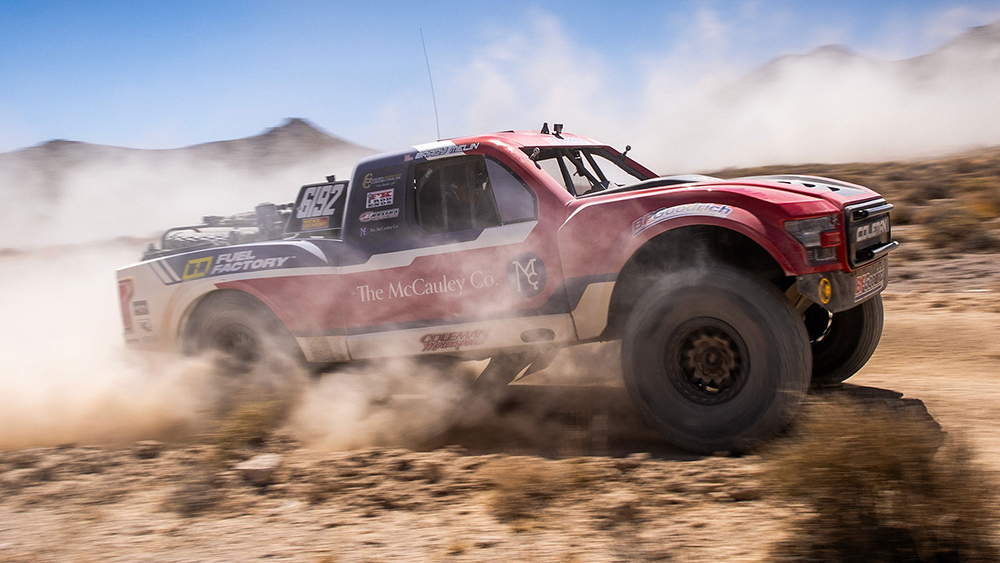 Jason Coleman kicking up dust in #6192 1Nine Industries built truck