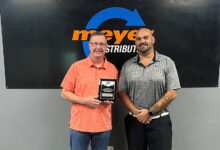 Meyer Distributing Quarterly Sales Award presented to Sal Gobart