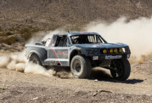 Tracey Graf kicking up dust with #58 Racer Engineering Trick Truck