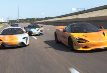 Three McLarens on road during States Of Endurance Day 7