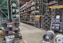 Warehouse stocked with wheels