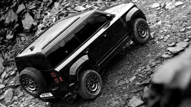 2025 Land Rover Defender OCTA Black climbing hill