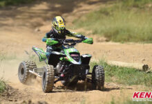 ATV on dirt track with Kenda logo copy