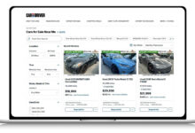 Laptop screen showing Car and Driver Marketplace