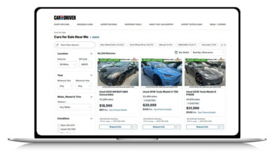 Laptop screen showing Car and Driver Marketplace