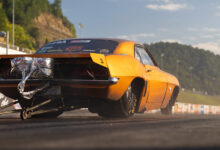 Car on track at HOT ROD Drag Week