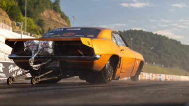 Car on track at HOT ROD Drag Week