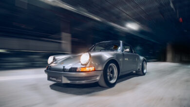 Custom 1985 Carrera-based Porsche 911 RSR in motion