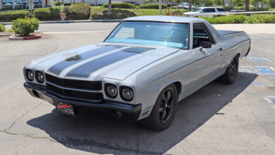 Customized 1970 El Camino in parking lot