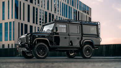 ECD Automotive Design Project Oliver—1996 Land Rover Defender D110 Signature Edition parked on rooftop