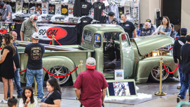 Grand National Truck Show crowd looking at classic truck
