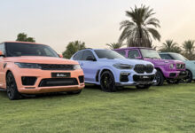 Four vehicles lined up showcasing Supreme Wrapping Film Supercar Blondie Color Collection
