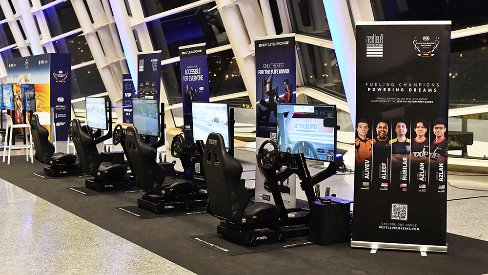 Row of racing simulators