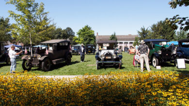 Vehicles from the 1890s through 1932 at Old Car Festival in Greenfield Village
