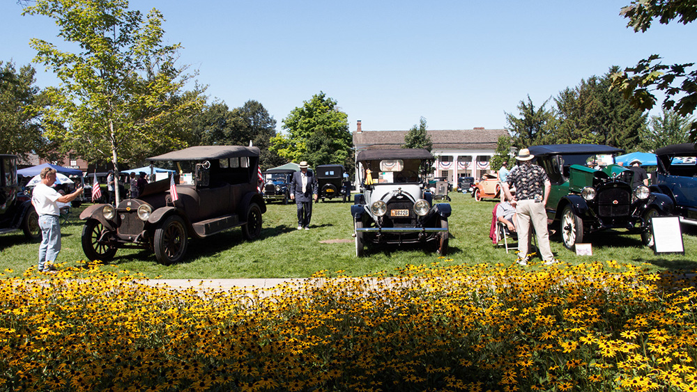 Vehicles from the 1890s through 1932 at Old Car Festival in Greenfield Village