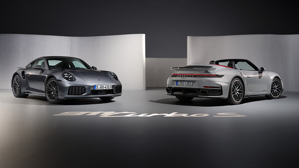 Two 2026 911 Turbo S on display