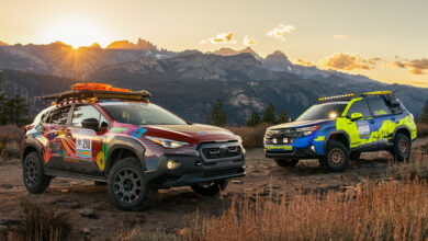 2025 Rebelle Rally vehicle entries – a 2025 Subaru Forester Touring Hybrid and 2026 Subaru Crosstrek Wilderness.