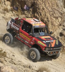 auto influencer sponsored ford bronco races downhill