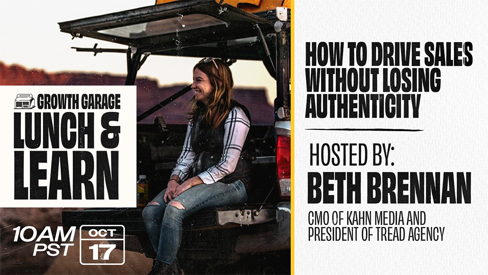 Growth Garage Lunch & Learn webinar promotional image