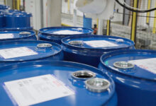 Blue barrels in LIQUI MOLY US production plant