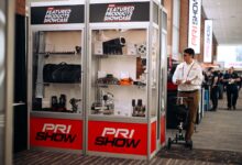 pri show featured products showcase attendee looking at components