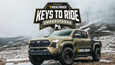 RealTruck Keys to Ride Logo with custom Toyota Truck