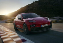 Red 2026 Macan GTS on racetrack